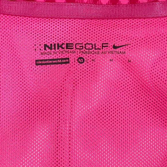 New Nike Golf Medium Jacket Pink Fuchsia Gingham Hood Full Zip Lined - Picture 5 of 7